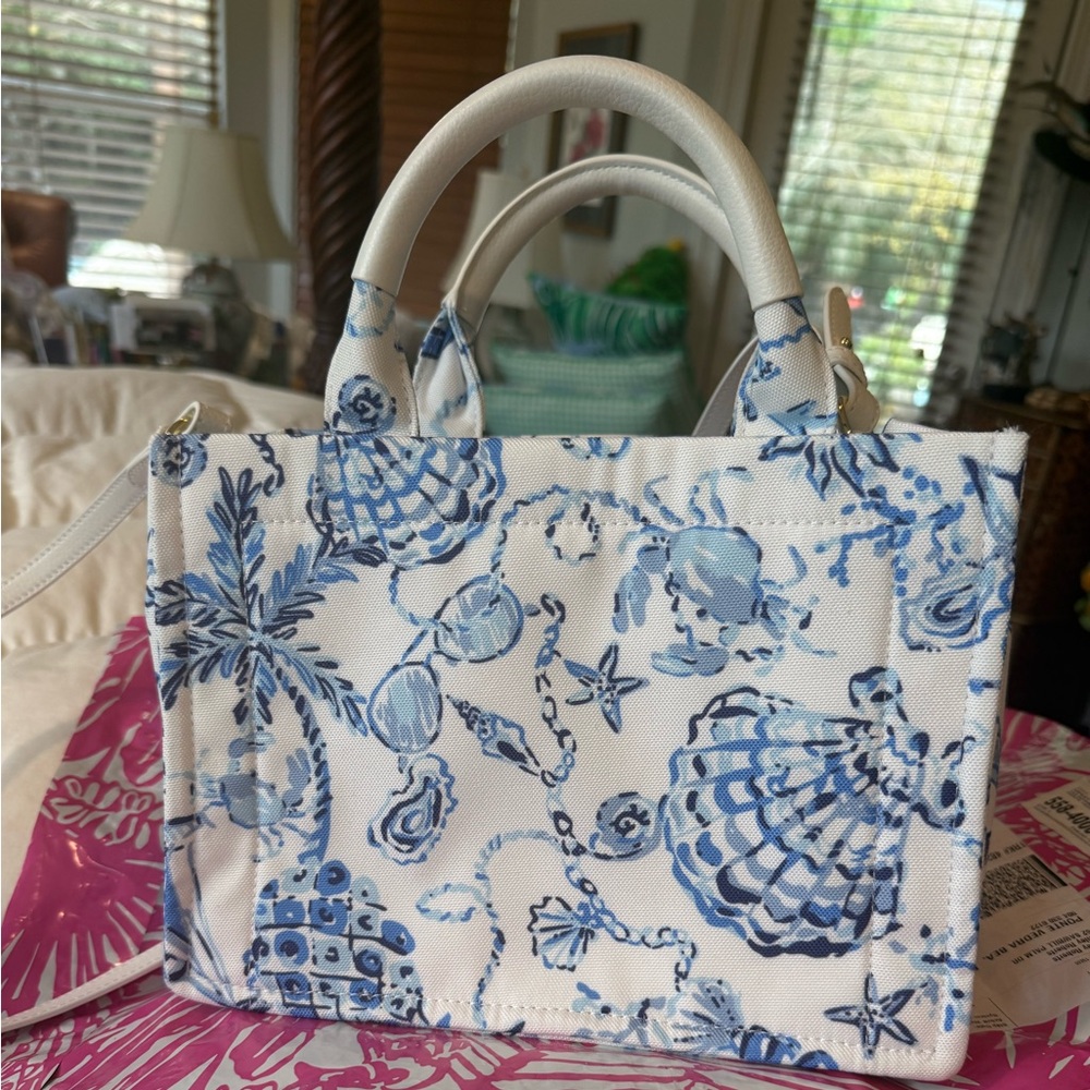 Lilly Pulitzer White and Blue Adair Mini Bag - Picture 3 of 7